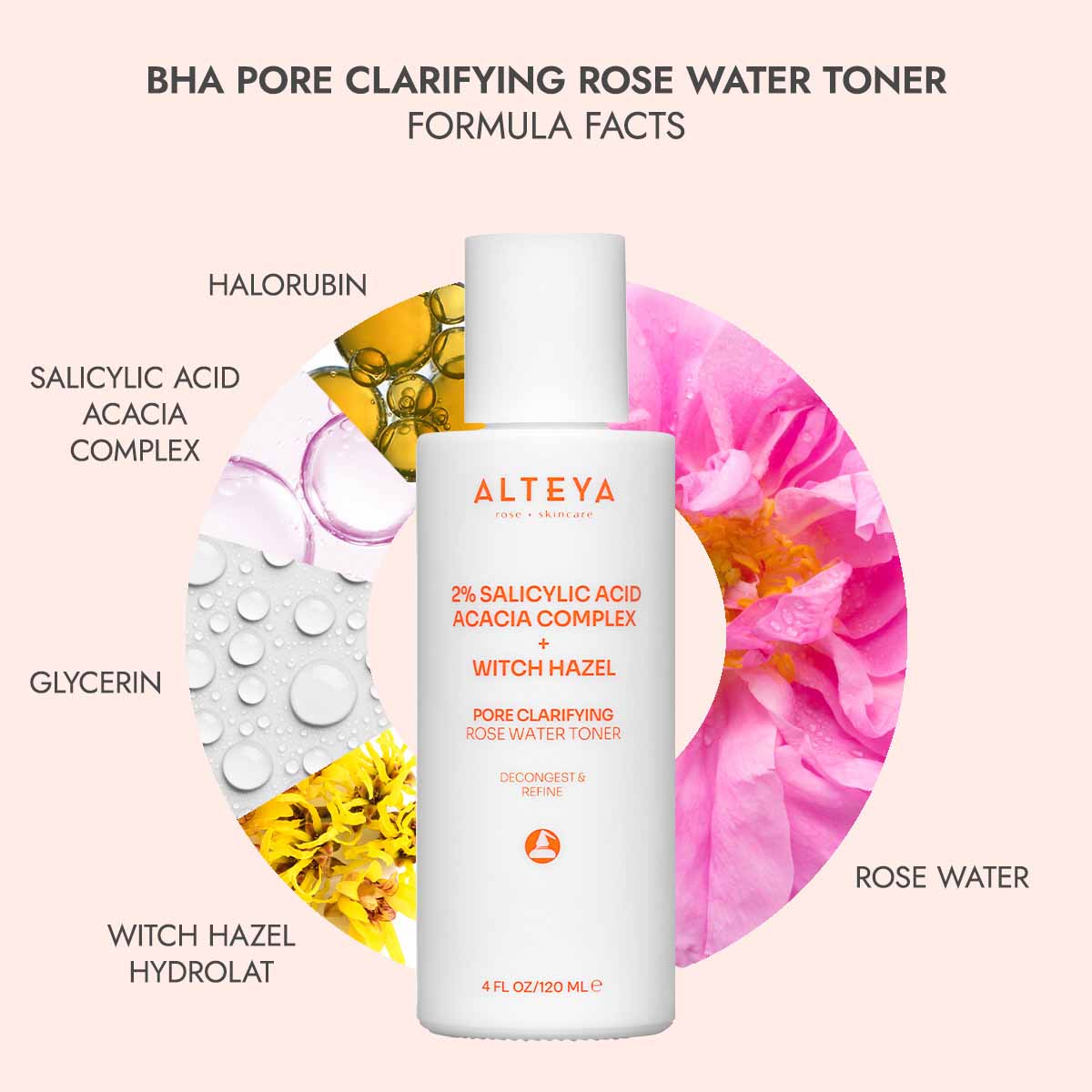 alteya organics pore clarifyung rose water bha face toner
