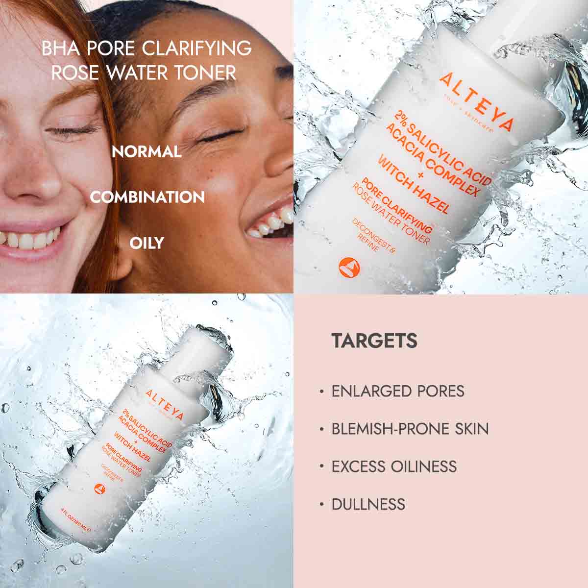alteya organics pore clarifyung rose water bha face toner
