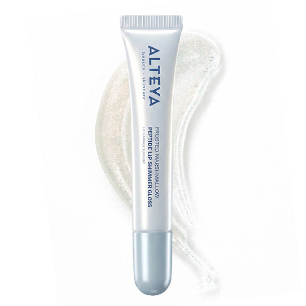 peptide lip shimmer gloss frosted marshmallow with swatch