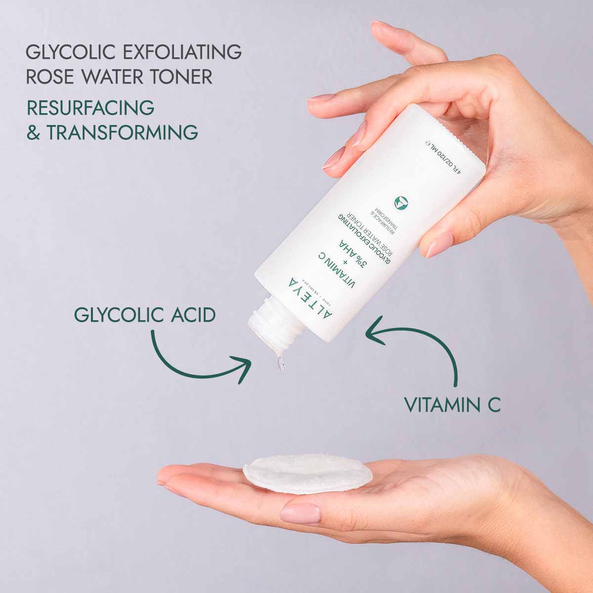 alteya organic glycolic exfoliating rose water toner