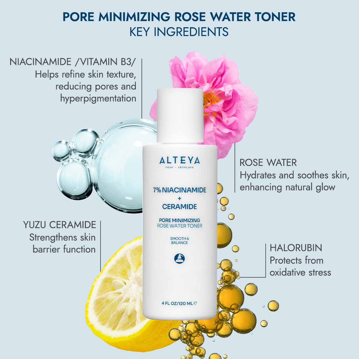 alteya pore minimizing rose water toner
