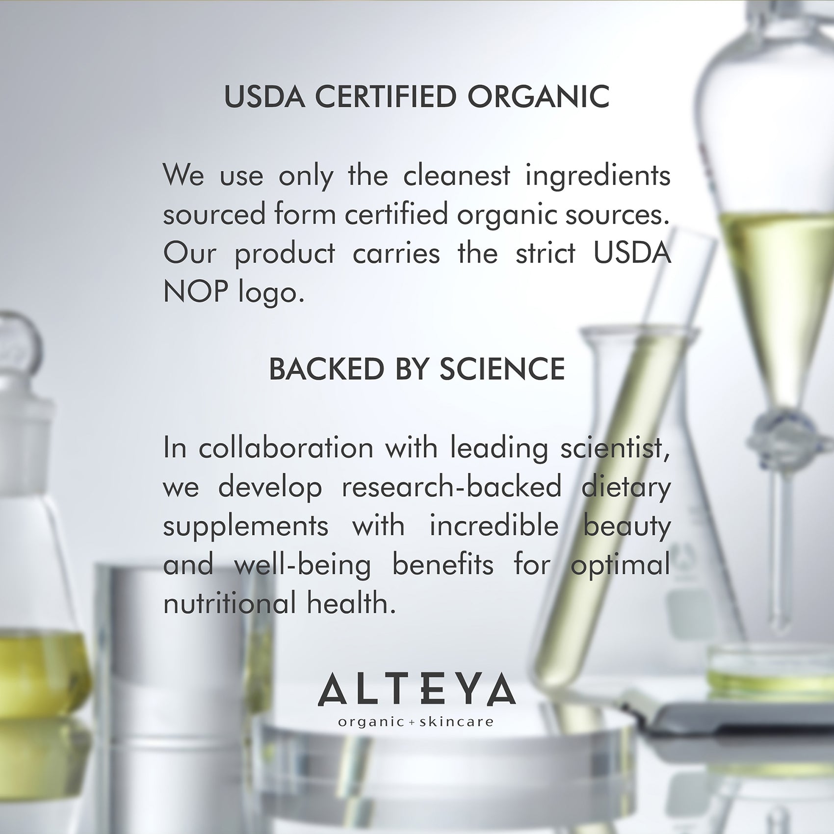 An Alteya Organics Rose Beauty Omegas Skin & Hair Organic Supplement certified in the USA.