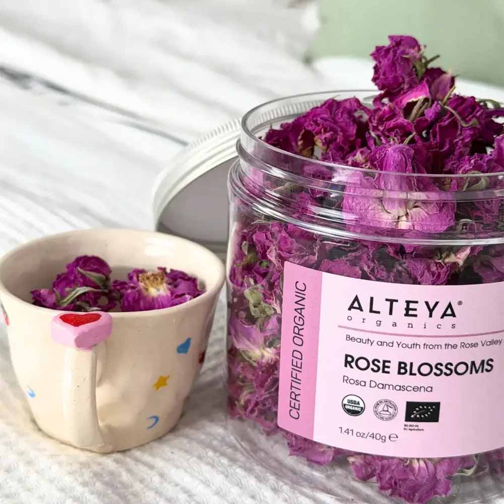 organic rose blossoms
