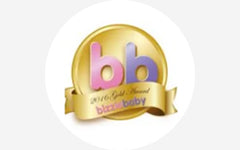 The logo for bb baby.