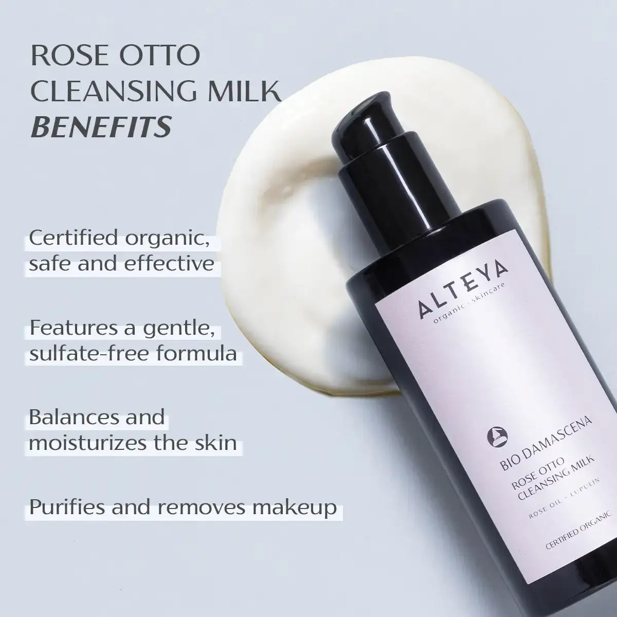 benefits rose otto cleansing milk bio damascena