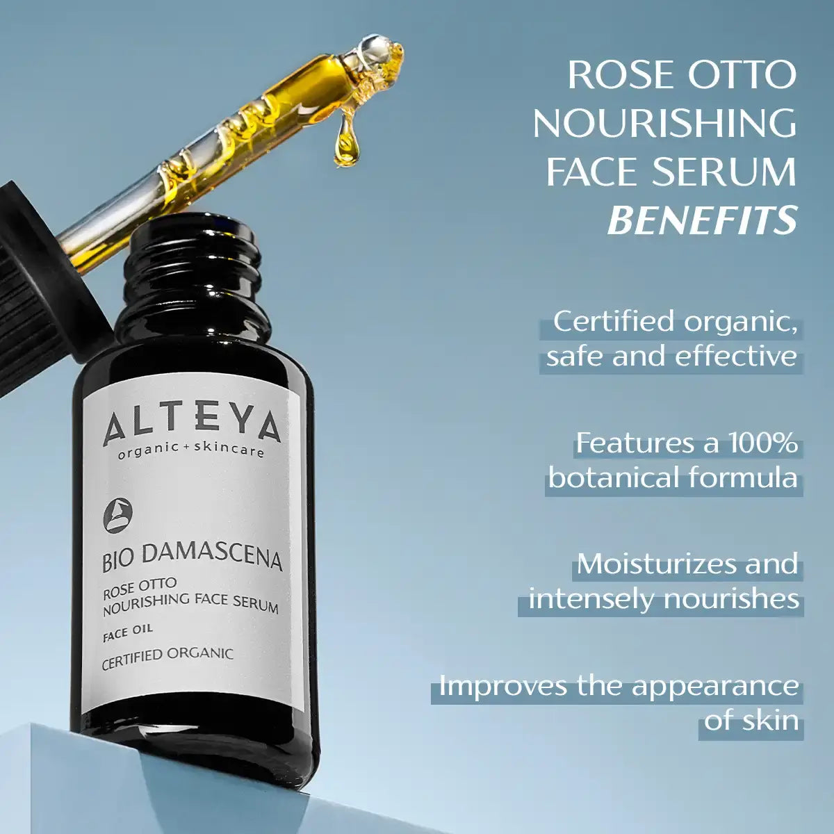 benefits rose otto nourishing face serum bio damascena