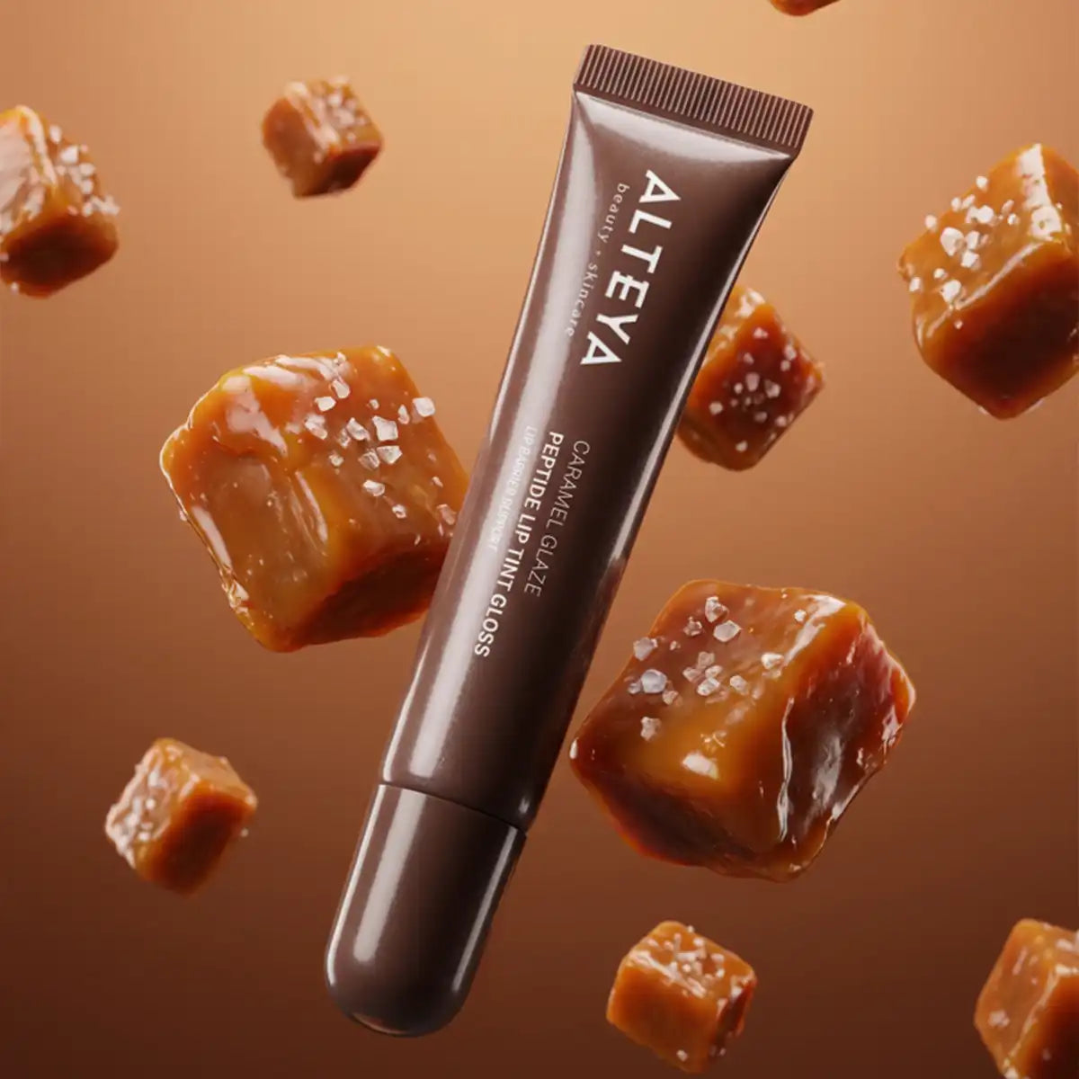 Caramel glaze lip gloss and candies
