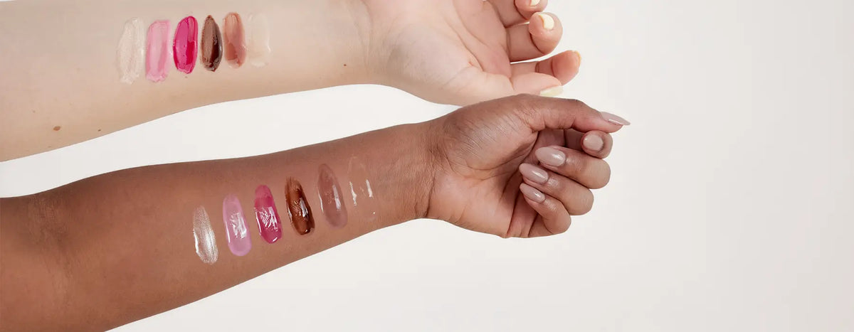 Lip glosscollection textures and hands