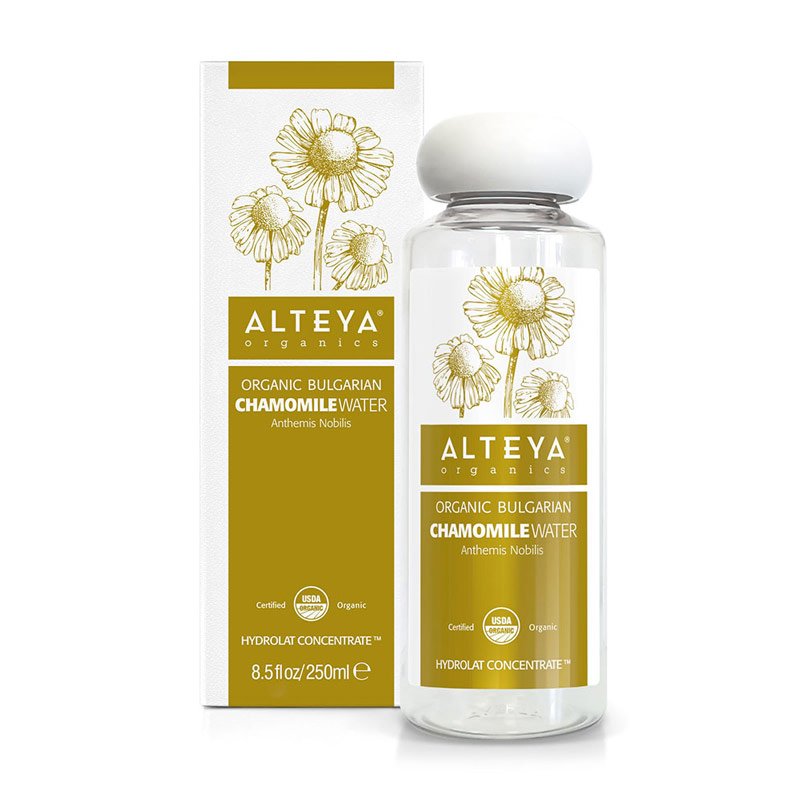 Alteya Organics Bulgarian Organic Chamomile Water, infused with USDA organic chamomile.