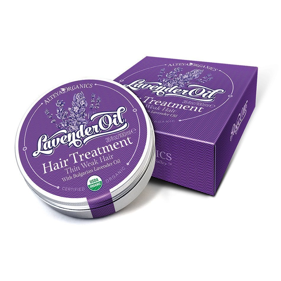 Alteya Organics' Nourishing Hair Treatment Lavender Oil Thin Weak Hair Moisturizing tin.