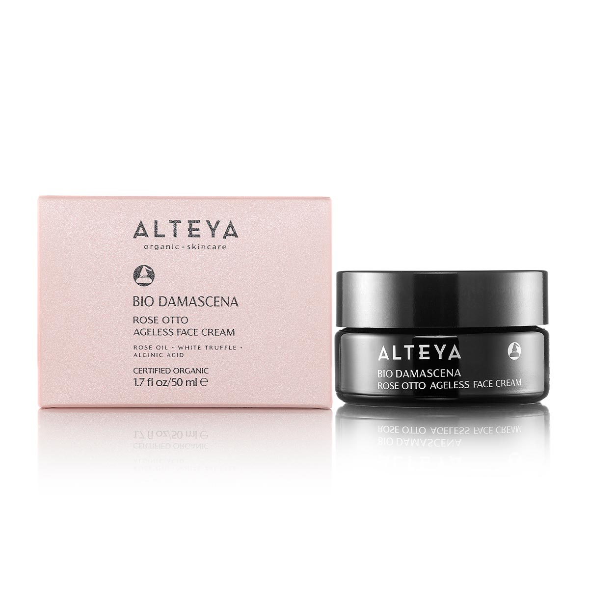 Alteya Organics Bio Damascena Rose Otto Ageless Face Cream is an indulgent skincare product infused with the nourishing benefits of rose oil and white truffle extract. This luxurious face cream is designed to deeply hydrate.