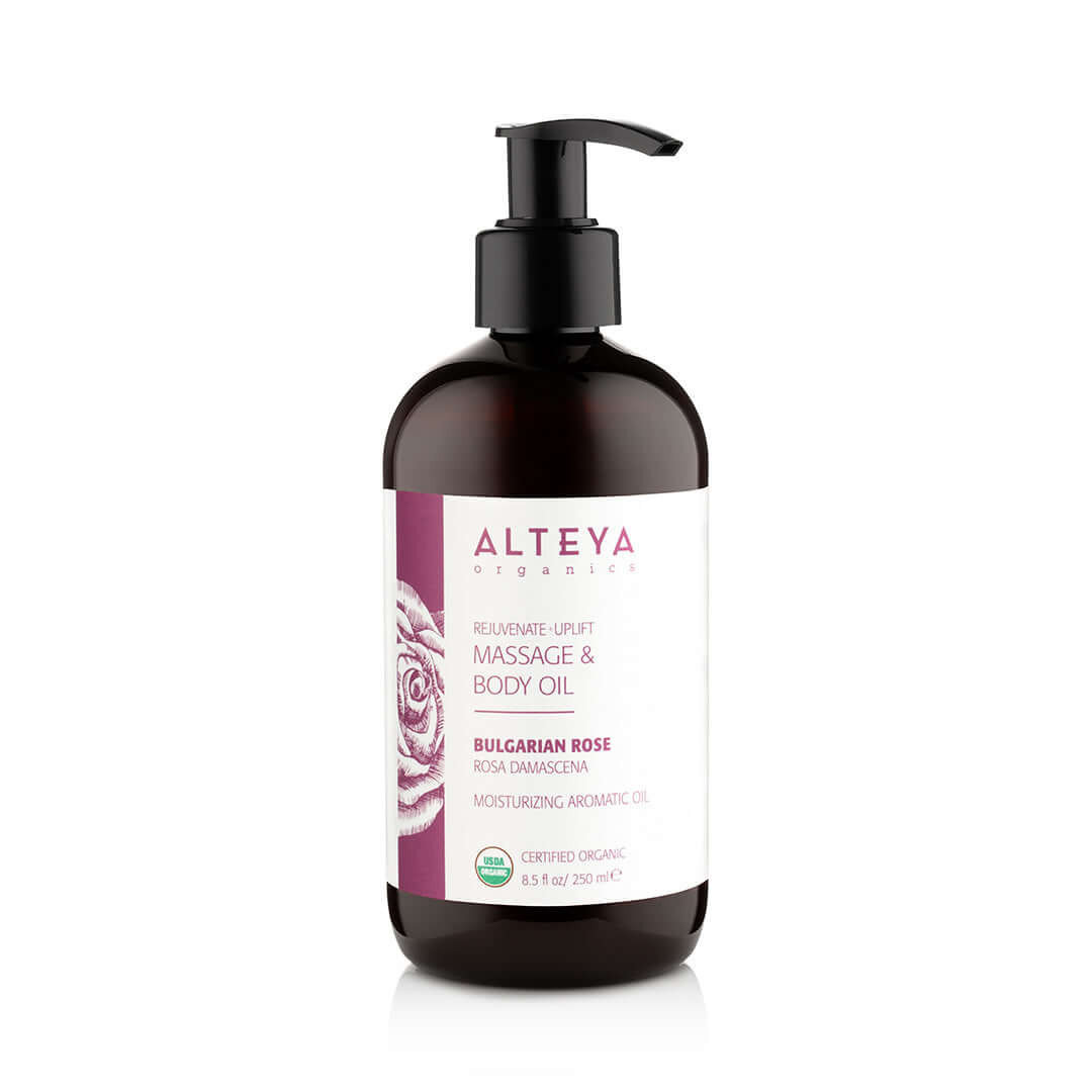 Alteya Organics Bulgarian Rose Massage and Body Oil, 250 ml