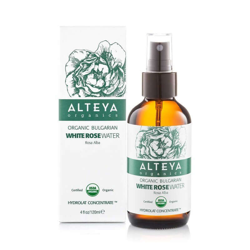 Alteya Organics presents their refreshing Bulgarian Organic White Rose Water (Rosa Alba) - Glass Spray. Experience the rejuvenating benefits of this organic white rose water mist in a convenient spray bottle.