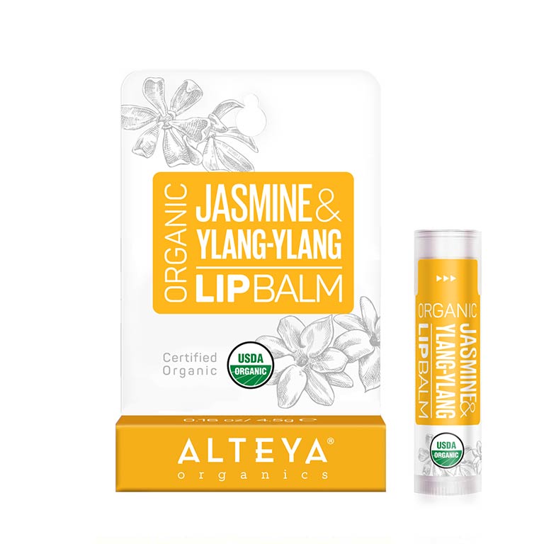 Smooth and moisturize your lips with this Jasmine Ylang-Ylang Lip Balm by Alteya Organics, designed to protect them from dryness.