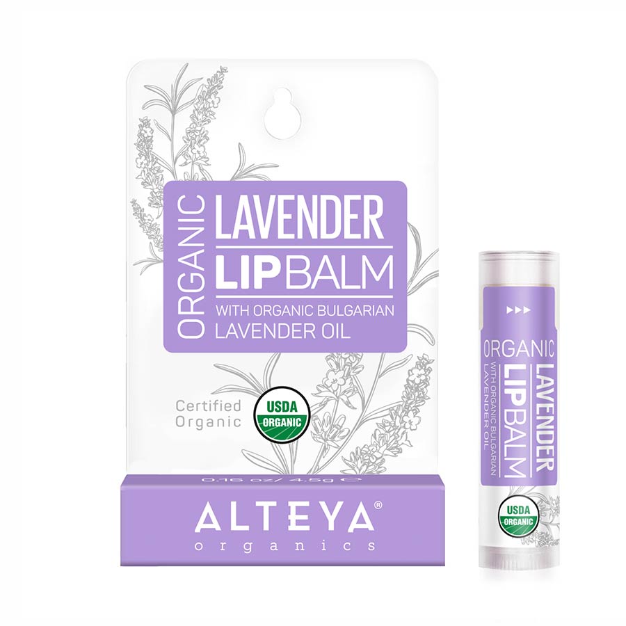 Alteya Organics Lavender Lip Balm to nourish and protect lips.