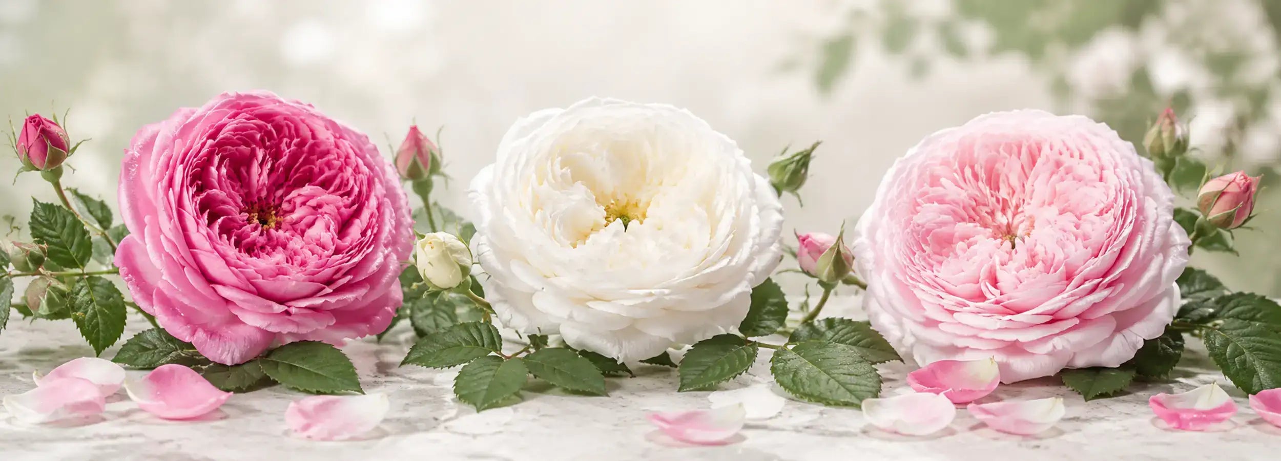 rosa damascena vs rosa alba vs rosa centifolia