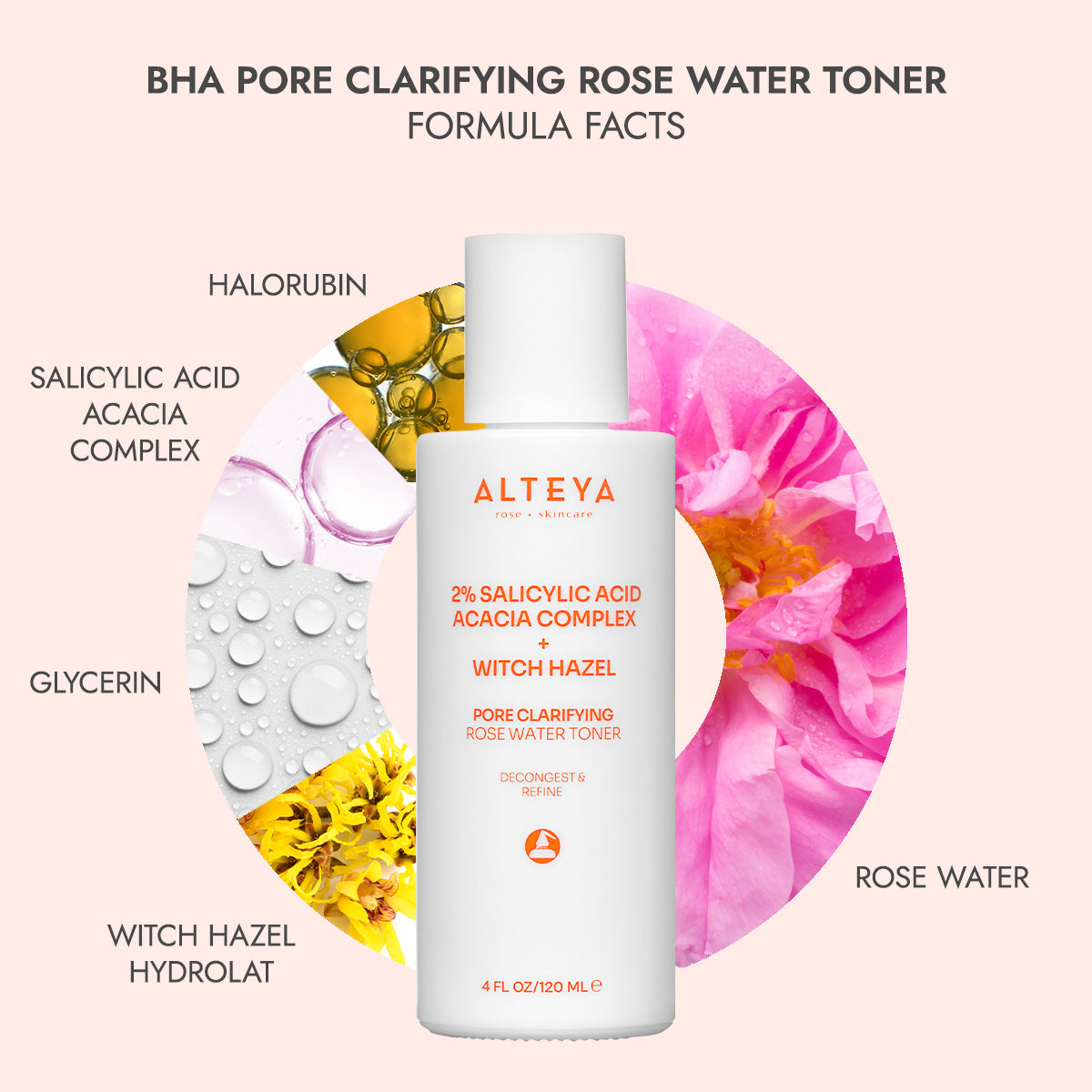 alteya organics pore clarifyung rose water bha face toner
