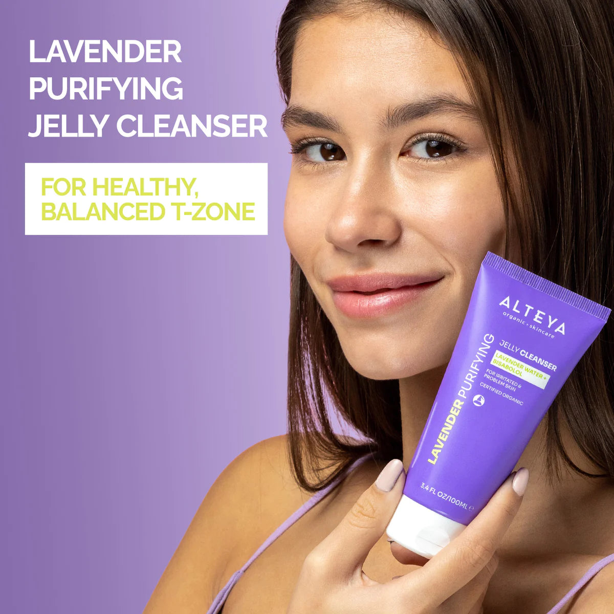 This Alteya Organics Lavender Purifying Jelly Cleanser combines the power of organic lavender water and bisabolol to effectively cleanse and purify the skin.