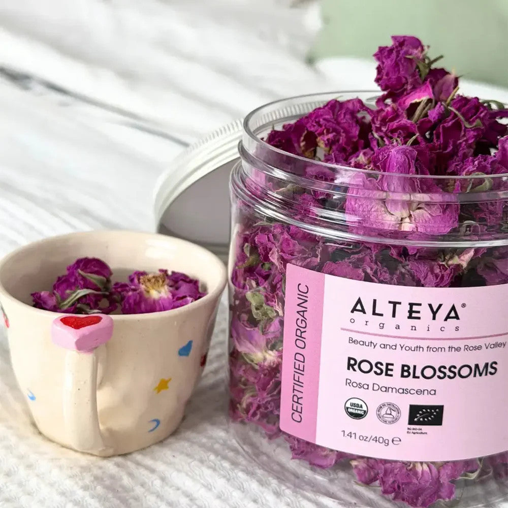 organic rose blossoms