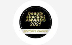Beauty shortlist awards 2021 editor's choice sticker.