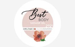 The logo for the best body shower gel.