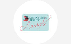 The logo for the sustainable beauty awards.