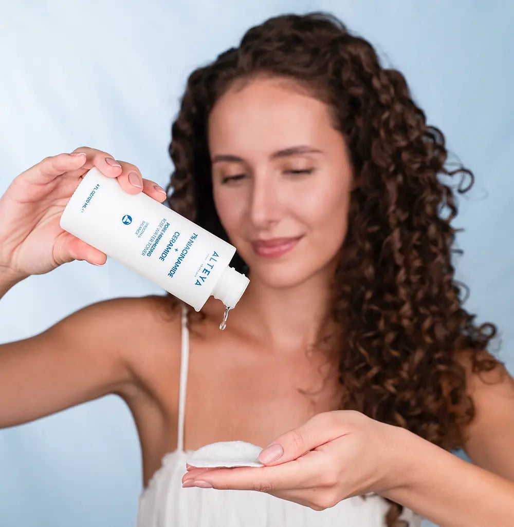 applying toner to damp skin and waiting for absorption