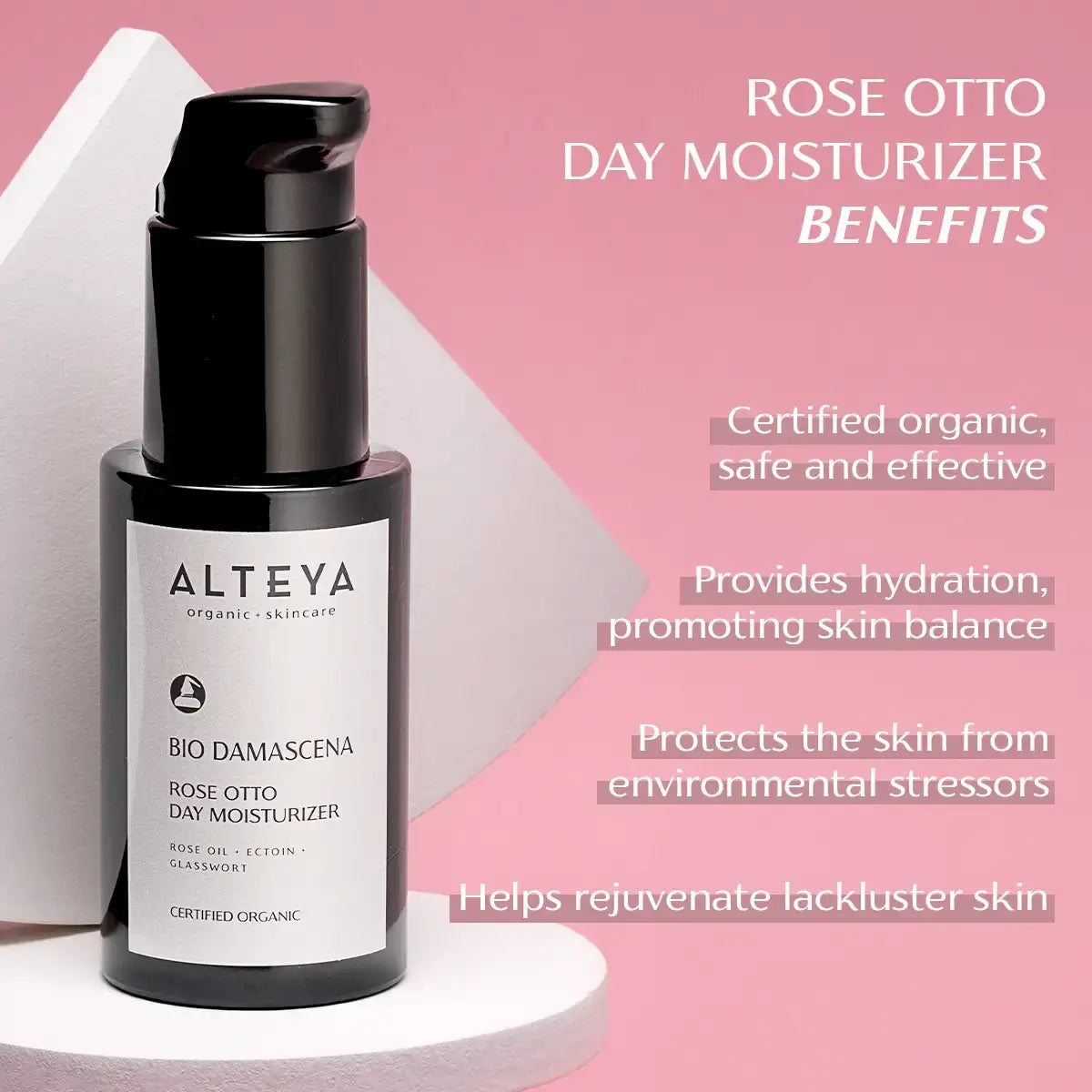 benefits  rose otto day moisturizer bio damascena