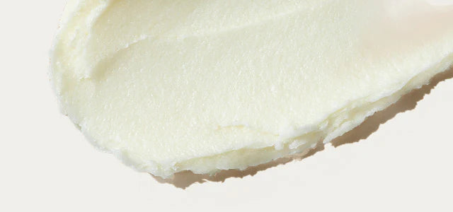 A close up of a piece of white cream.