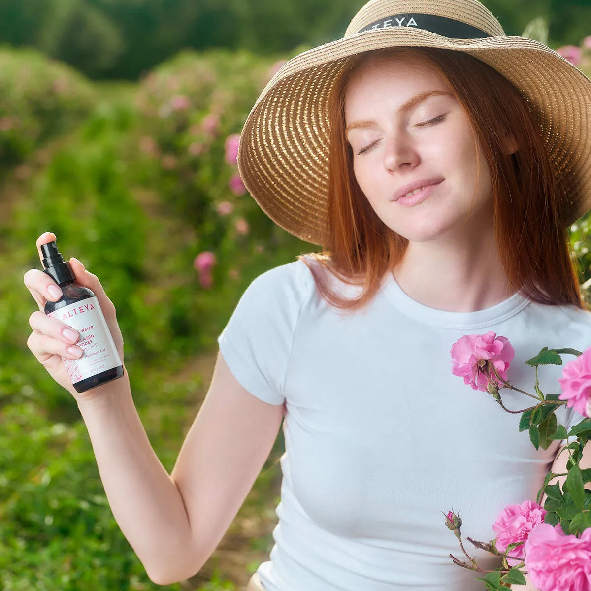 Rose Water Face Toner with Collagen Peptides and Hyaluronic Acid