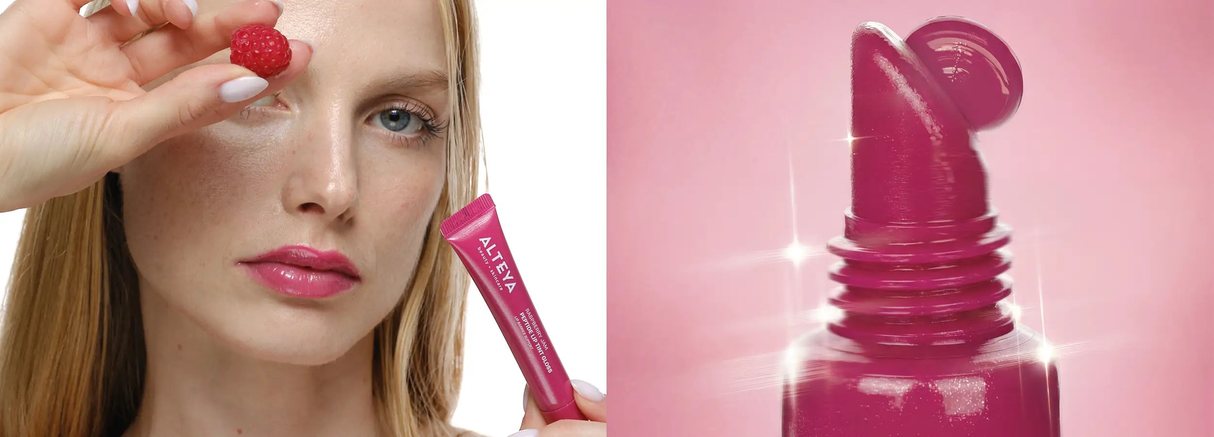 Raspberry jam lip gloss banner