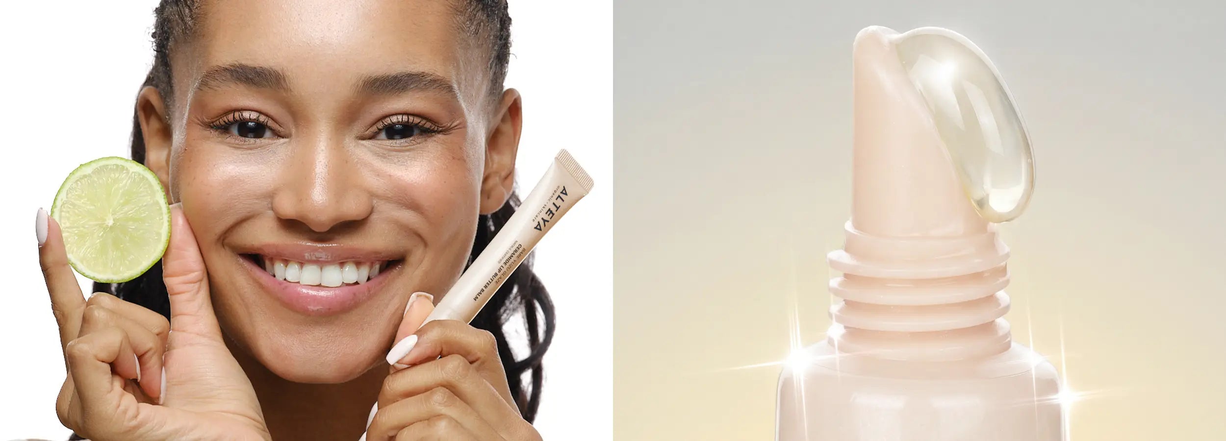 Organic lip gloss bare yuzu glaze banner