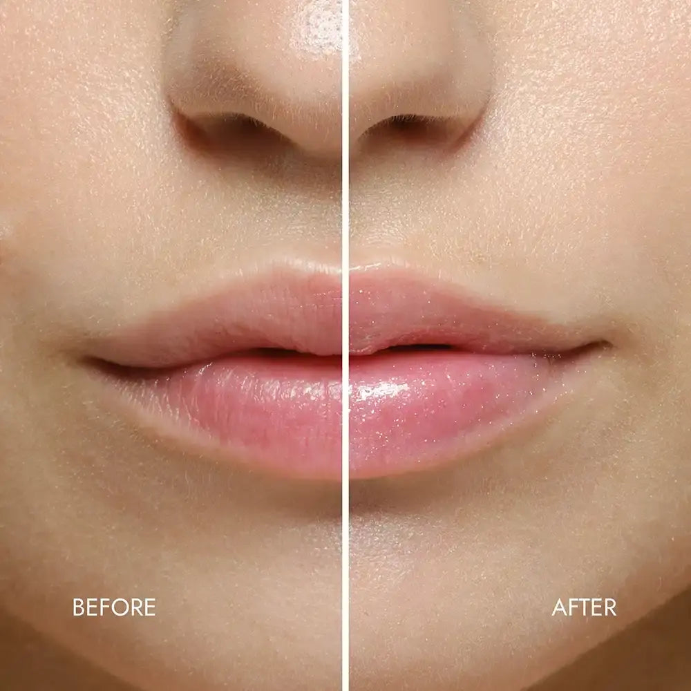 peptide lip shimmer gloss frosted marshmallow before after 