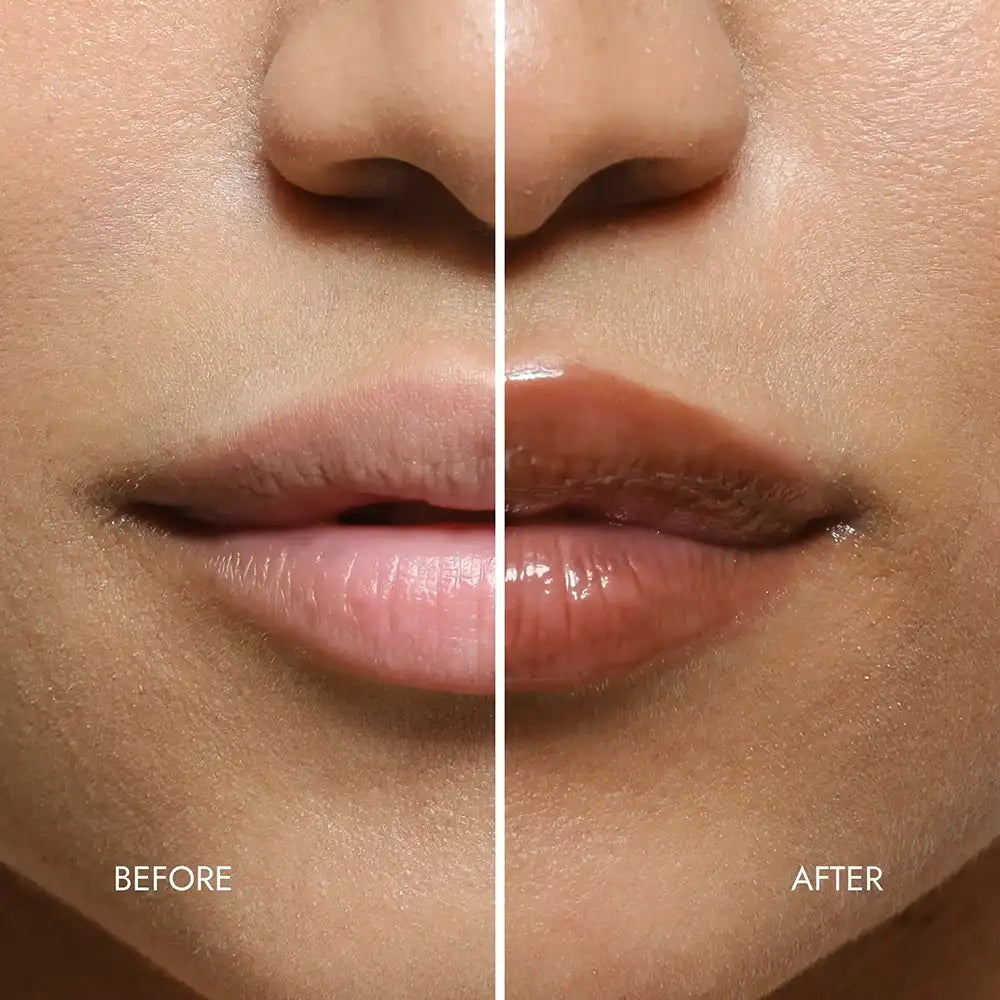 peptide lip tint gloss caramel glaze before after 