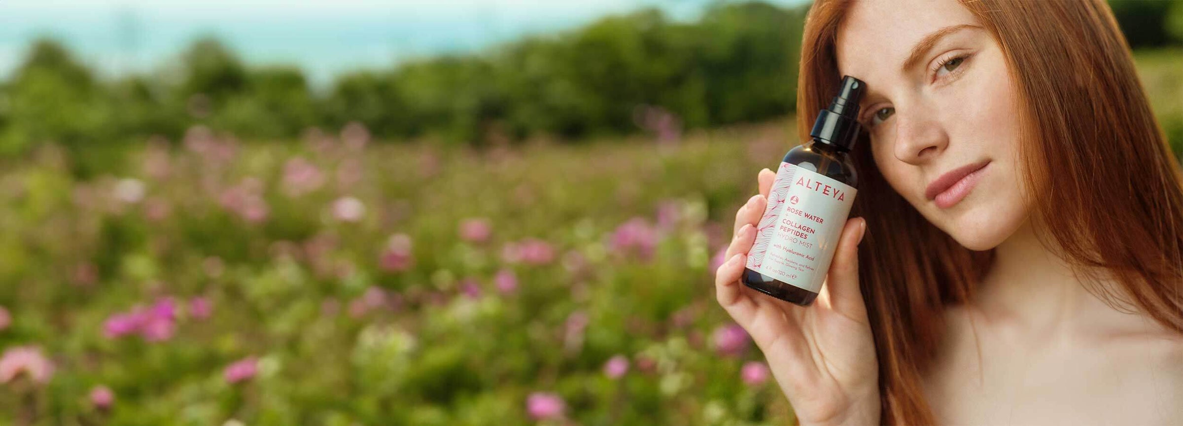 Rose Water Face Toner with Collagen Peptides and Hyaluronic Acid