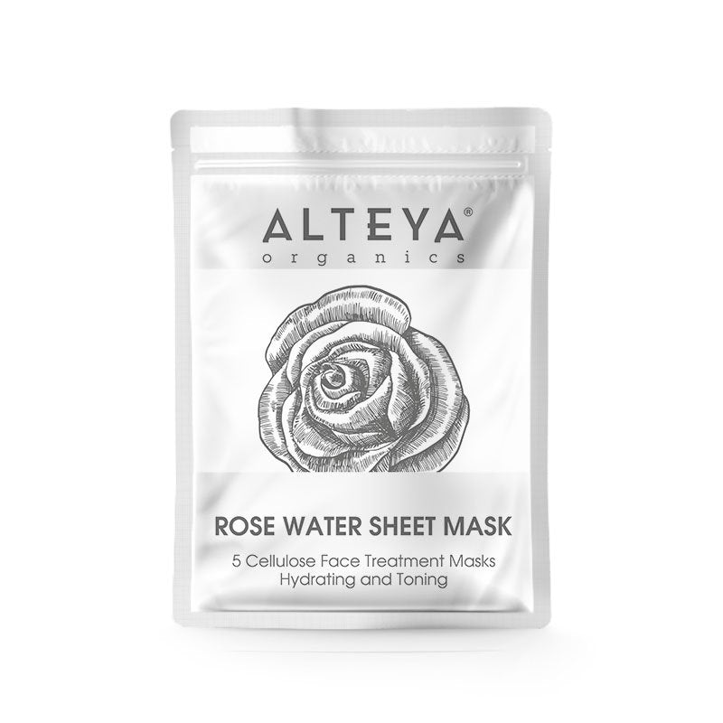Alteya Organics Cellulose Face Masks - Pack of 2 is a soothing and hydrating face mask that utilizes the nourishing benefits of rose water.
