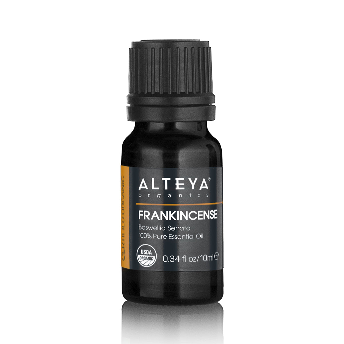 A bottle of Alteya Organics Indian Frankincense (Boswellia Serrata) essential oil.