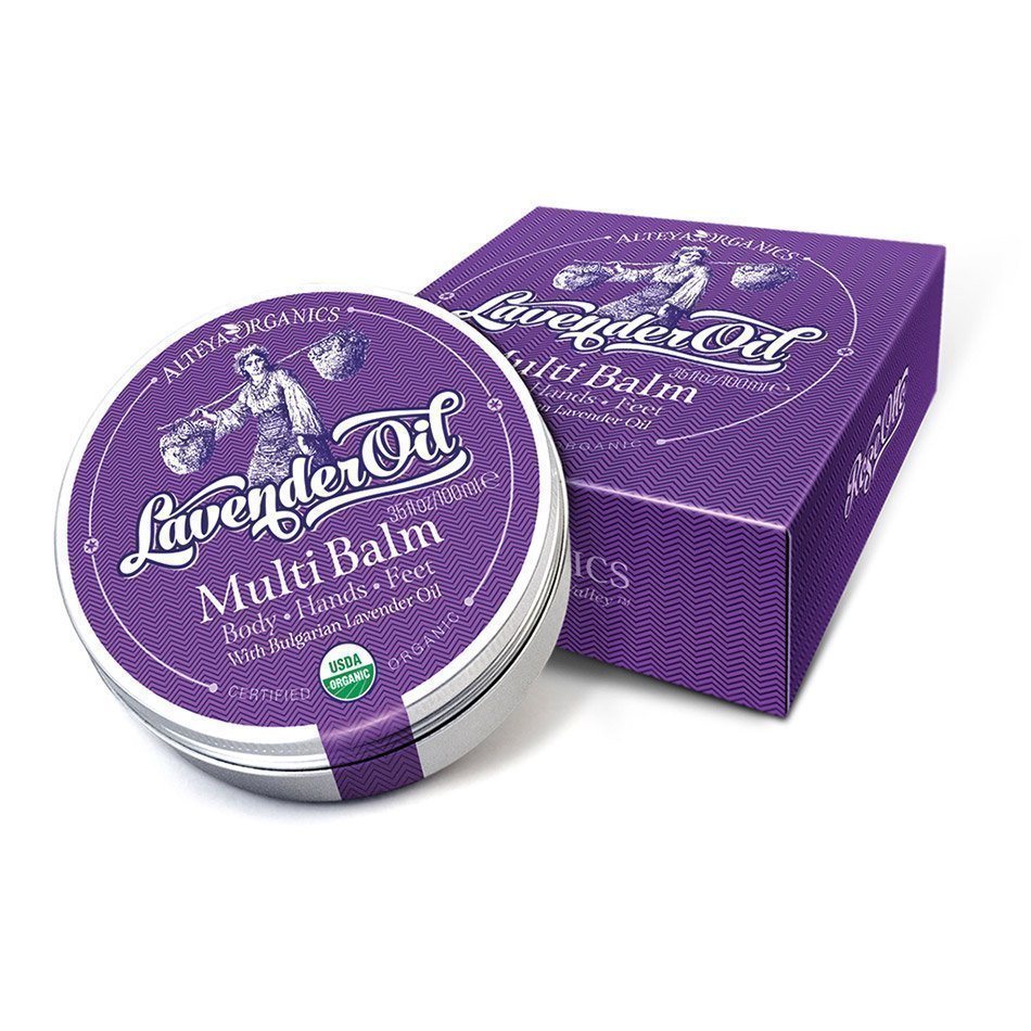 Nourishing and soothing Multi Balm Lavender Oil Body-Hands-Feet Soothing for aromatherapy by Alteya Organics.